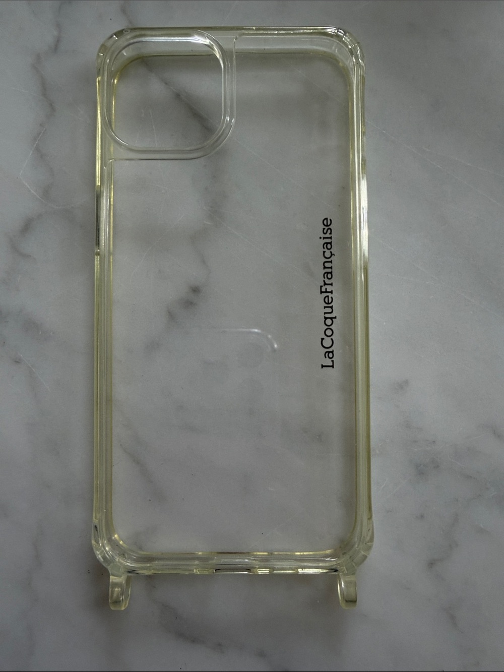 Clear iPhone 13 Case for Cell Phones with hooks for straps. La Coque Français